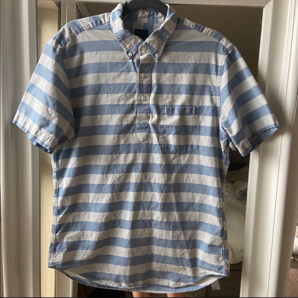 J. Crew blue and white striped button down